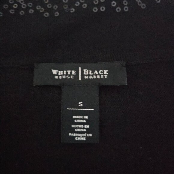 White House Black Market Cashmere Blend Sparkly Off-Shoulder Pullover Sweater S - Picture 5 of 11